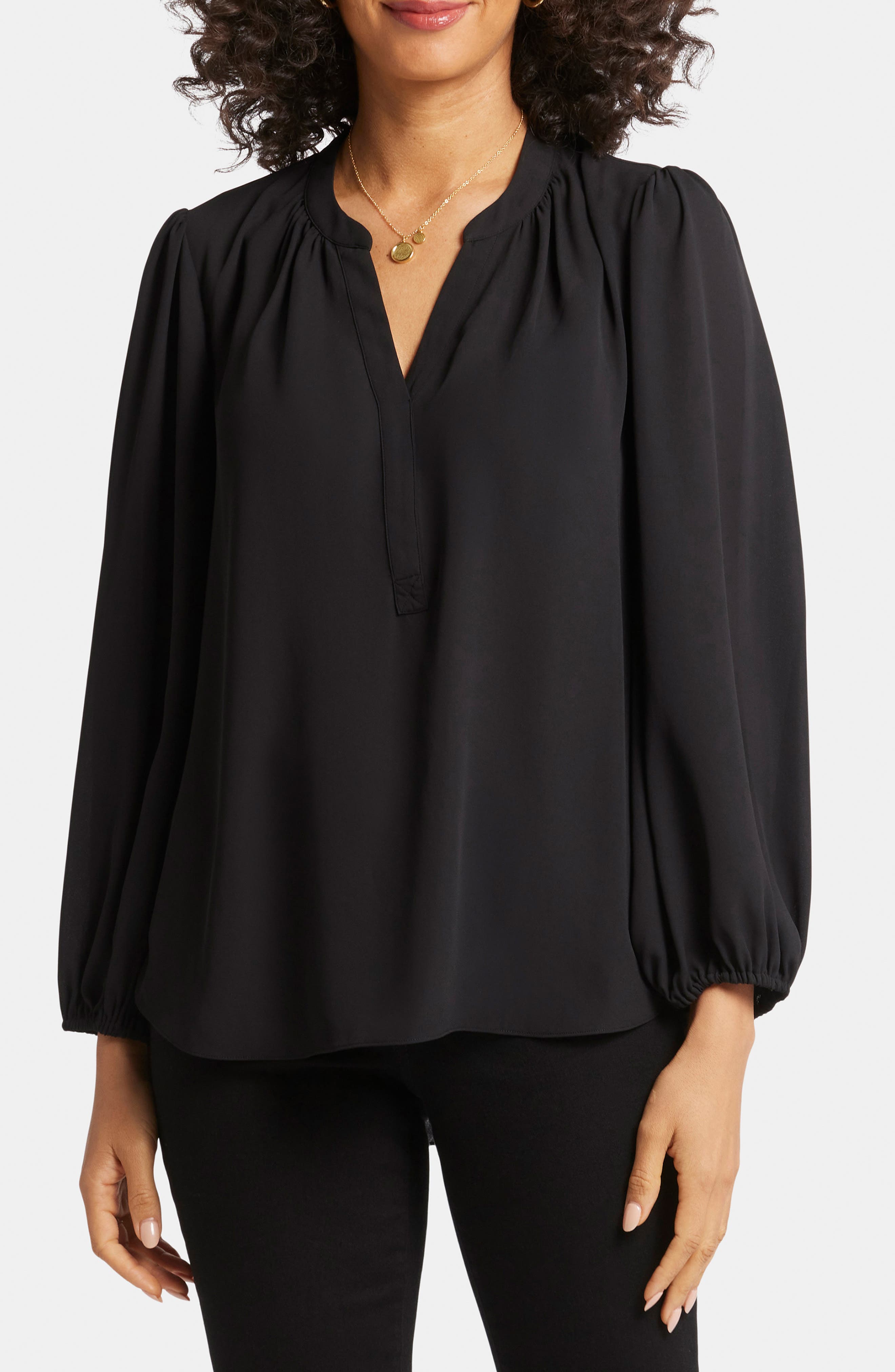 Print Puff Shoulder Top