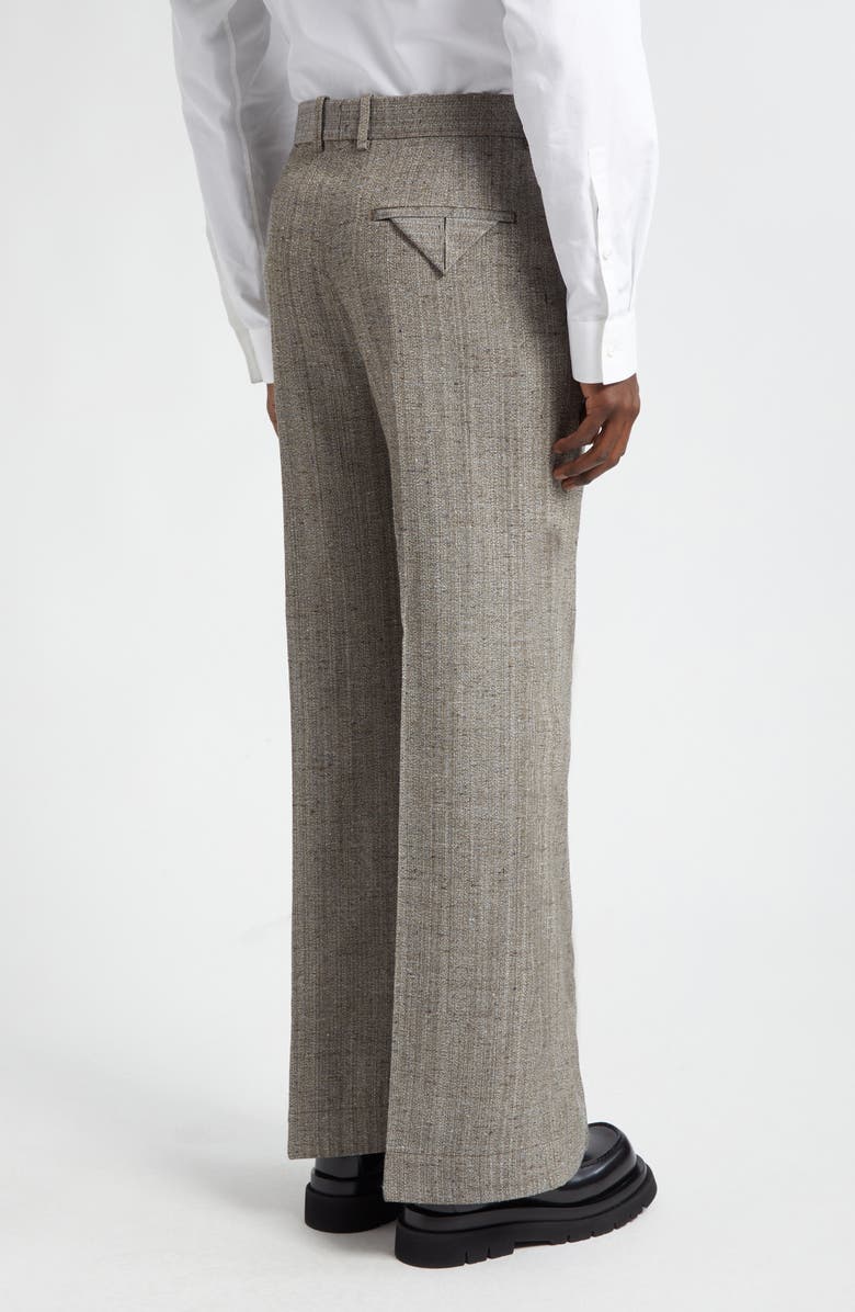 Bottega Veneta Knotted Mélange Trousers, Alternate, color, Brown/ White/ Blue