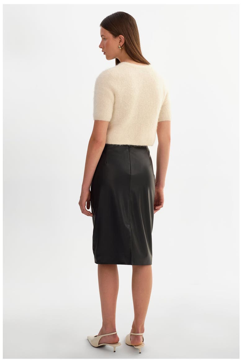 LUCIANA | Faux Leather Pencil Skirt, Alternate, color, Black