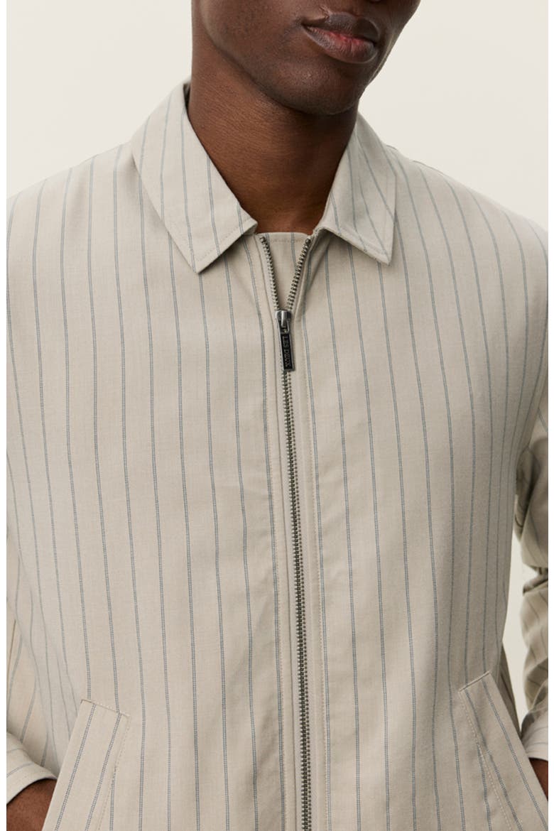Como Pinstripe Coach Jacket, Alternate, color, DARK SAND