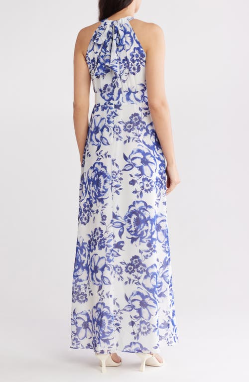 ELIZA J ELIZA J FLORAL HALTER MAXI DRESS