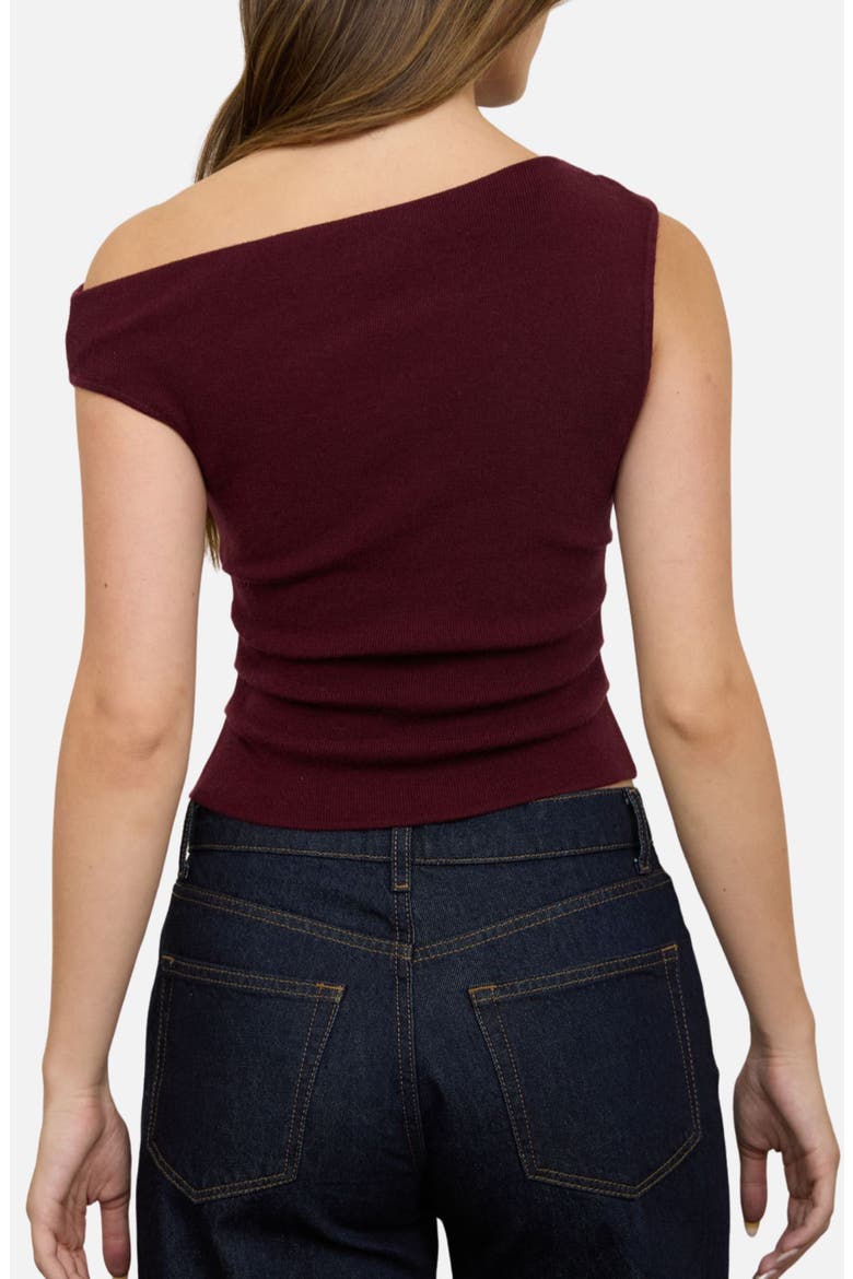 Asymmetrical Rib Top, Alternate, color, BURGUNDY