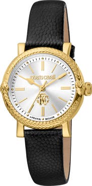 Roberto Cavalli by Franck Muller Snakeskin Embossed Leather Strap Watch, 30mm