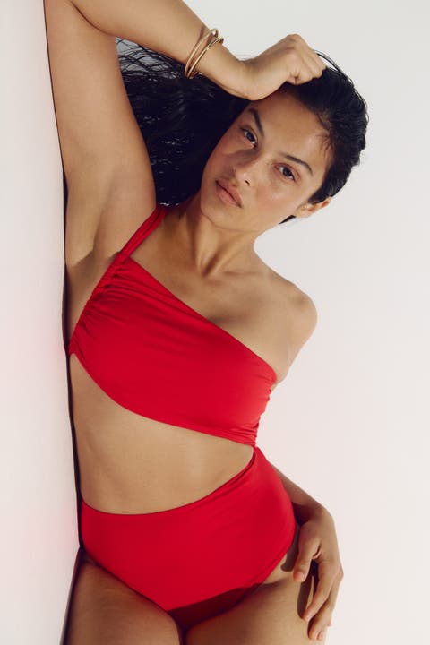 One-shoulder Cut-out Swimsuit