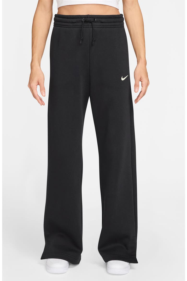 Sportswear Phoenix High Waist Wide Leg Sweatpants, Main, color, BLACK/SAIL