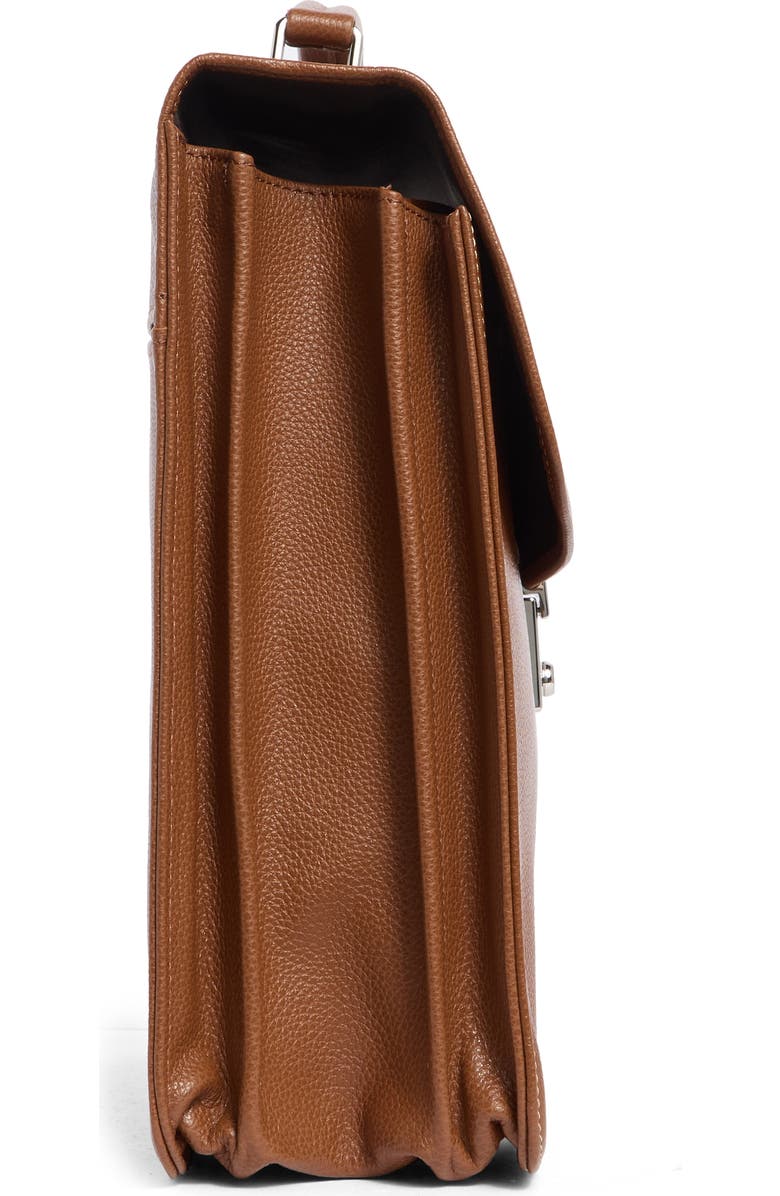 Longchamp Le Foulonne Leather Briefcase, Alternate, color, Cognac