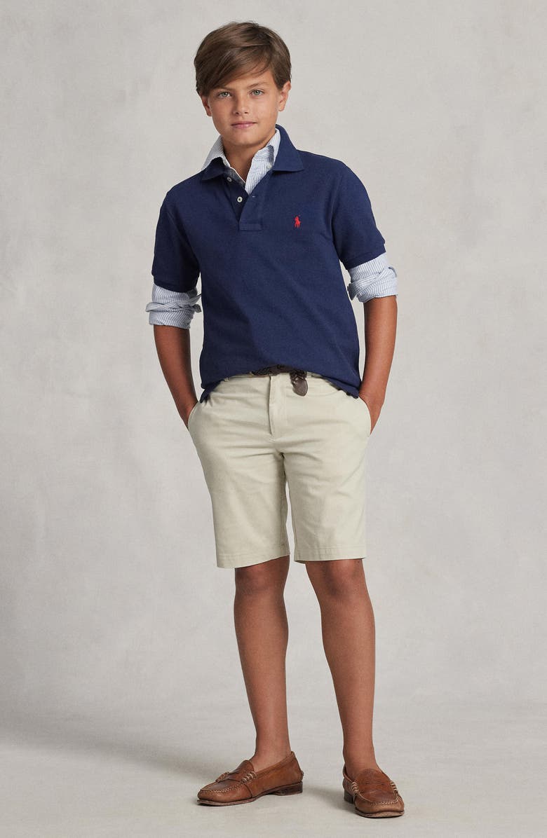 Polo Ralph Lauren Kids' Flat Front Cotton Stretch Twill Chino Shorts, Alternate, color, 