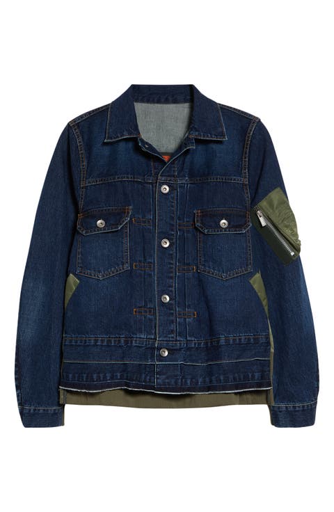 Denim & Nylon Twill Jacket