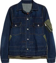 Sacai Denim & Nylon Twill Jacket