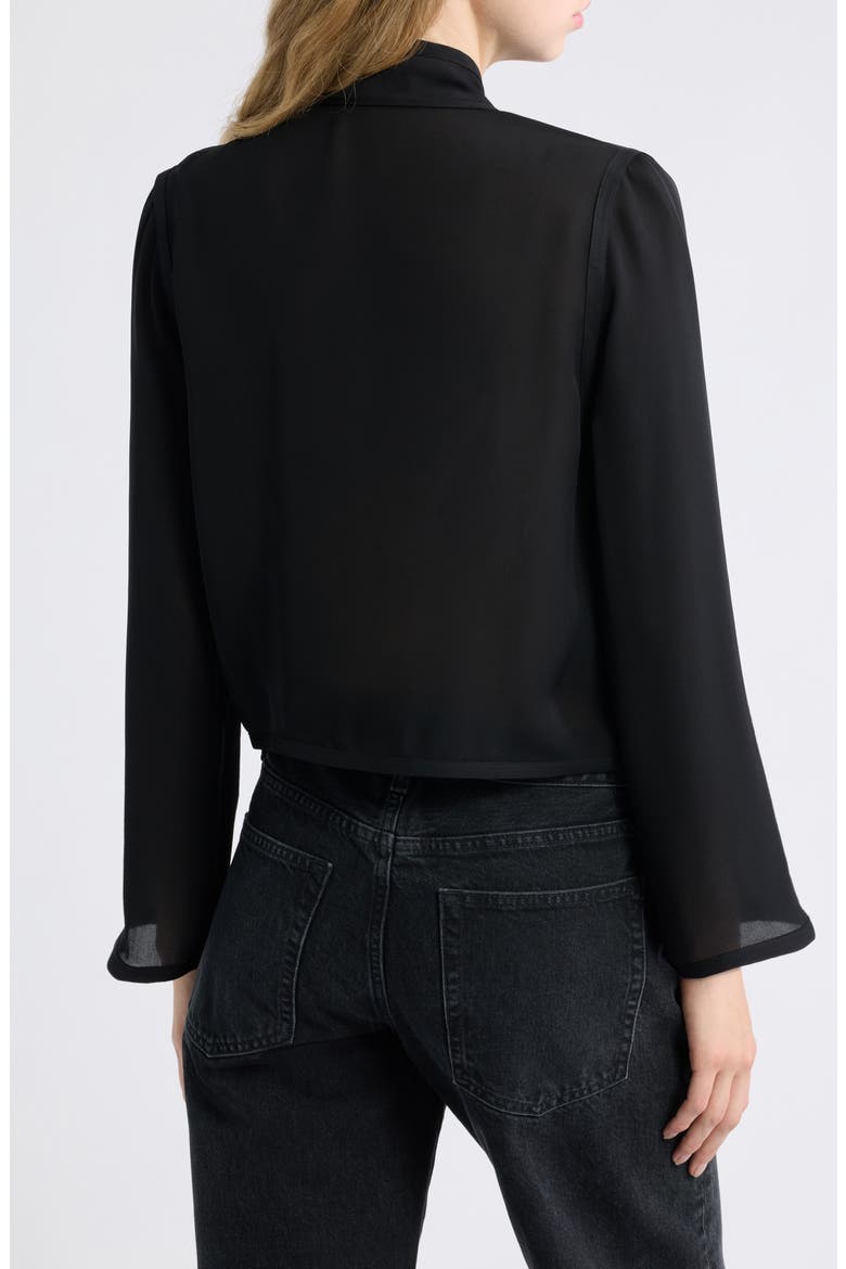 The Salon Silk Blazer, Alternate, color, BLACK