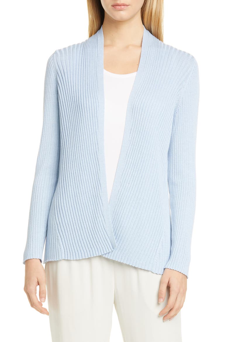 Ribbed Cardigan, Main, color, HAZE