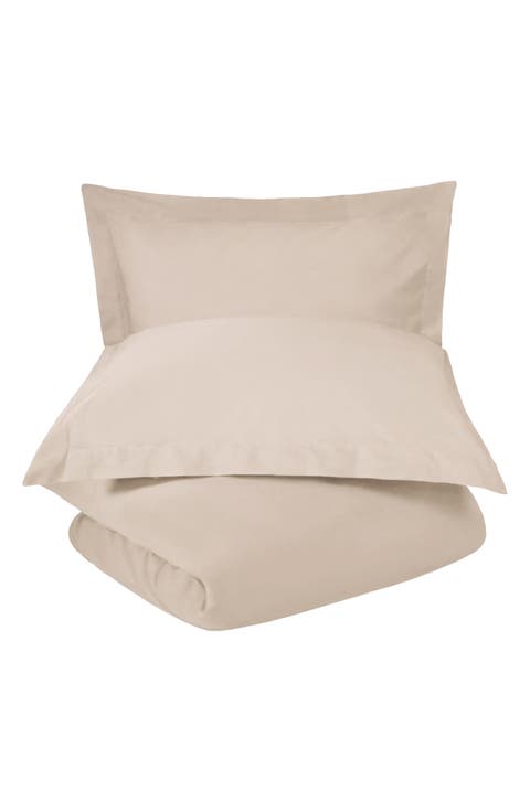 Solid 300 Thread Count Sateen Duvet Cover & Shams Set