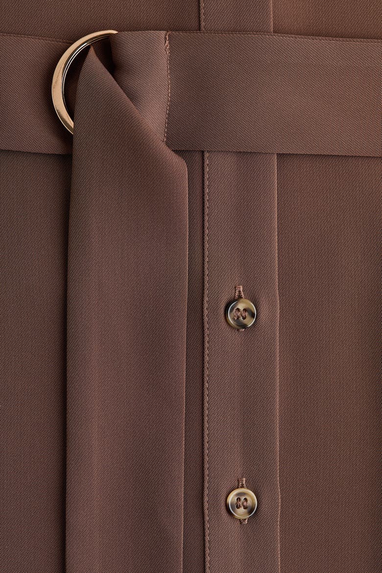 Belted Shirt Dress, Alternate, color, Brown