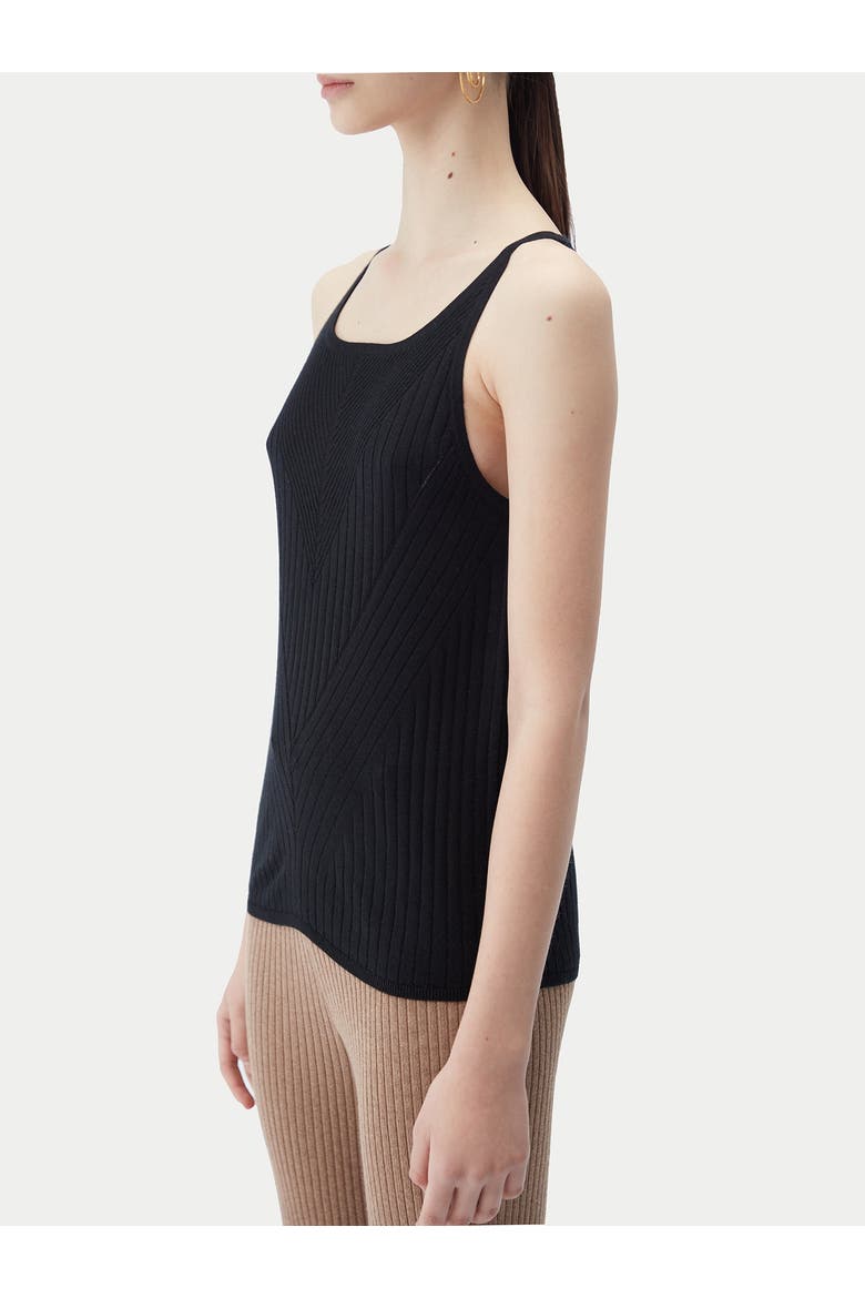 Sleeveless Silk Cashmere Top, Alternate, color, black