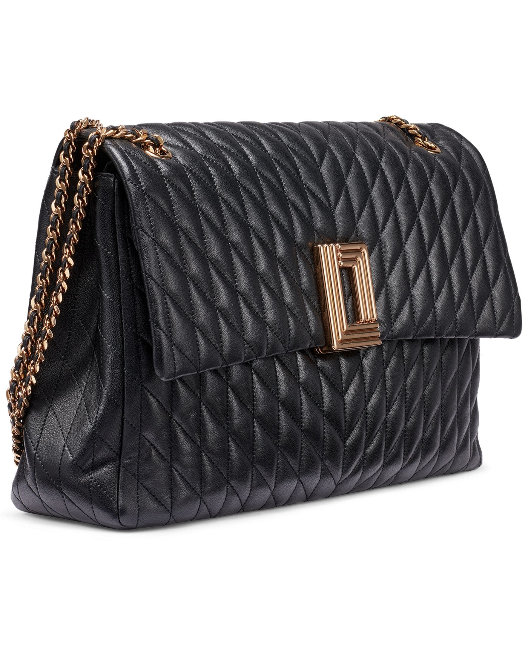 KARL LAGERFELD PARIS Lafayette Jumbo Shoulder, Alternate, color, Black/Gold