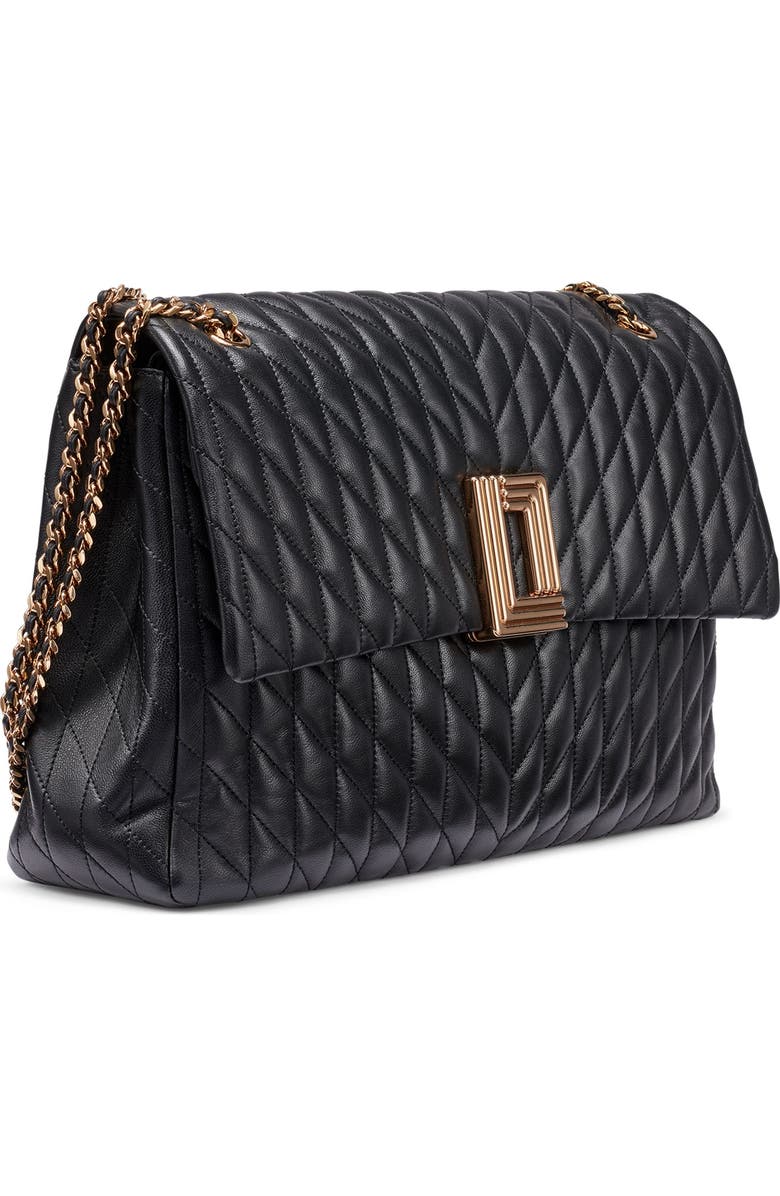 KARL LAGERFELD PARIS Lafayette Jumbo Shoulder, Alternate, color, Black/Gold