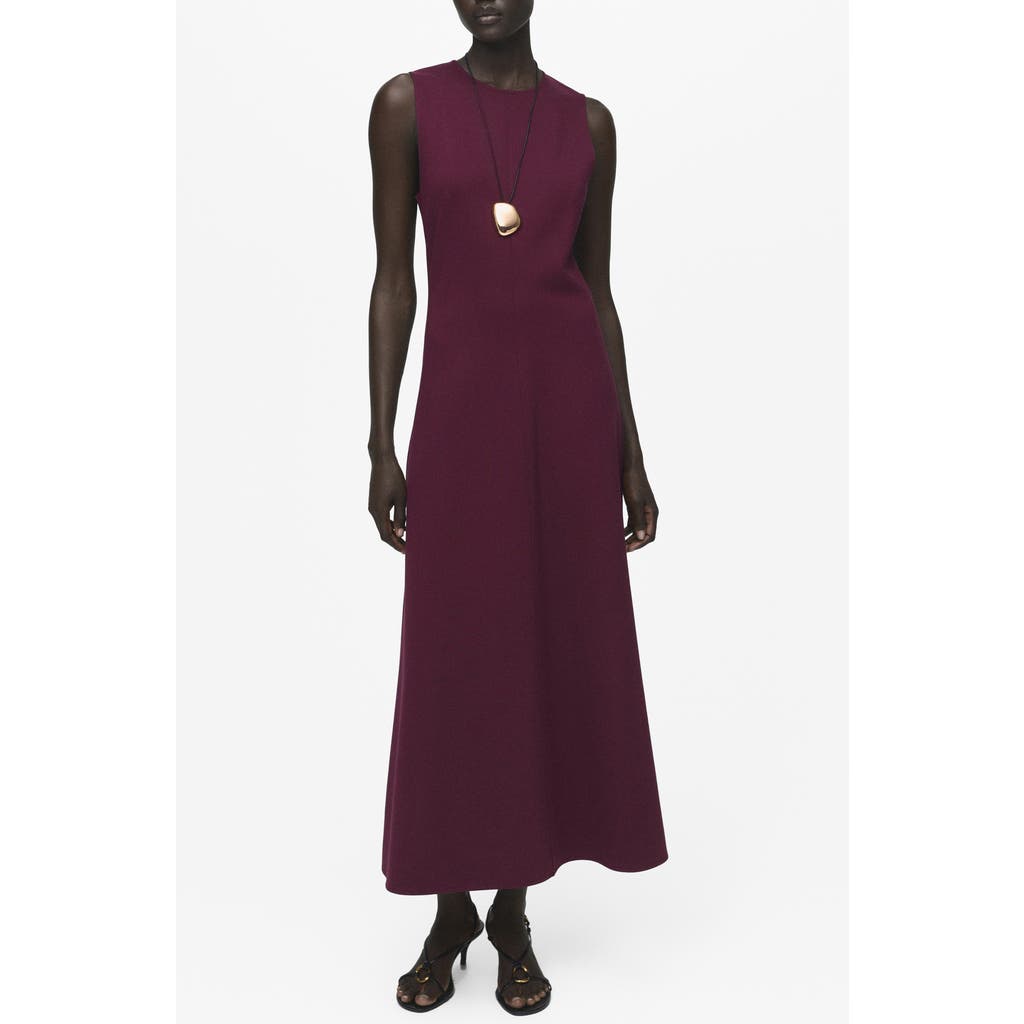 Mango Sleeveless Flared Dress In Brown