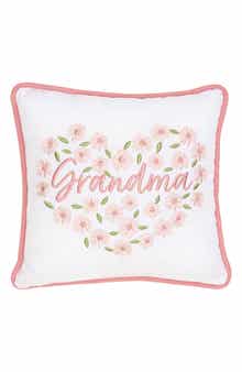 C&F Home Grandma Floral Heart Embroidered Accent Pillow