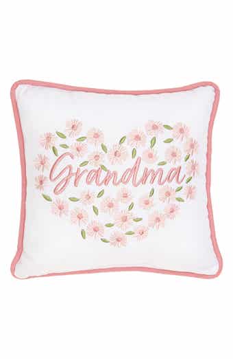 C&F Home Grandma Floral Heart Embroidered Accent Pillow