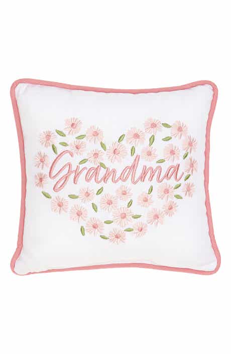 C&F Home Grandma Floral Heart Embroidered Accent Pillow