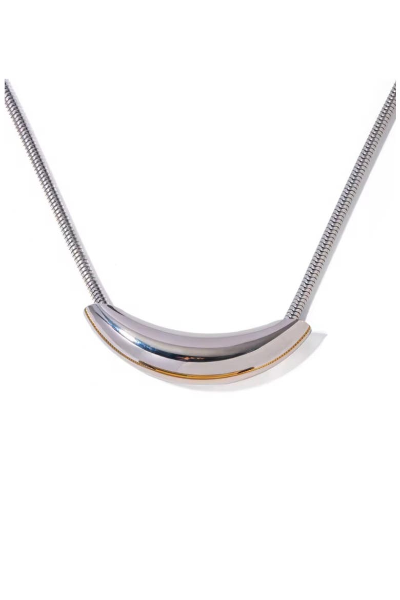 Tube Pendant Necklace, Main, color, SILVER