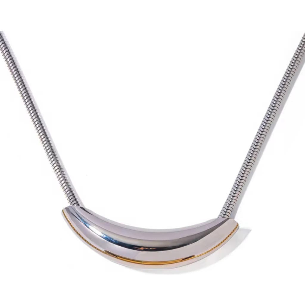 Macrae & Co . Tube Pendant Necklace In Metallic