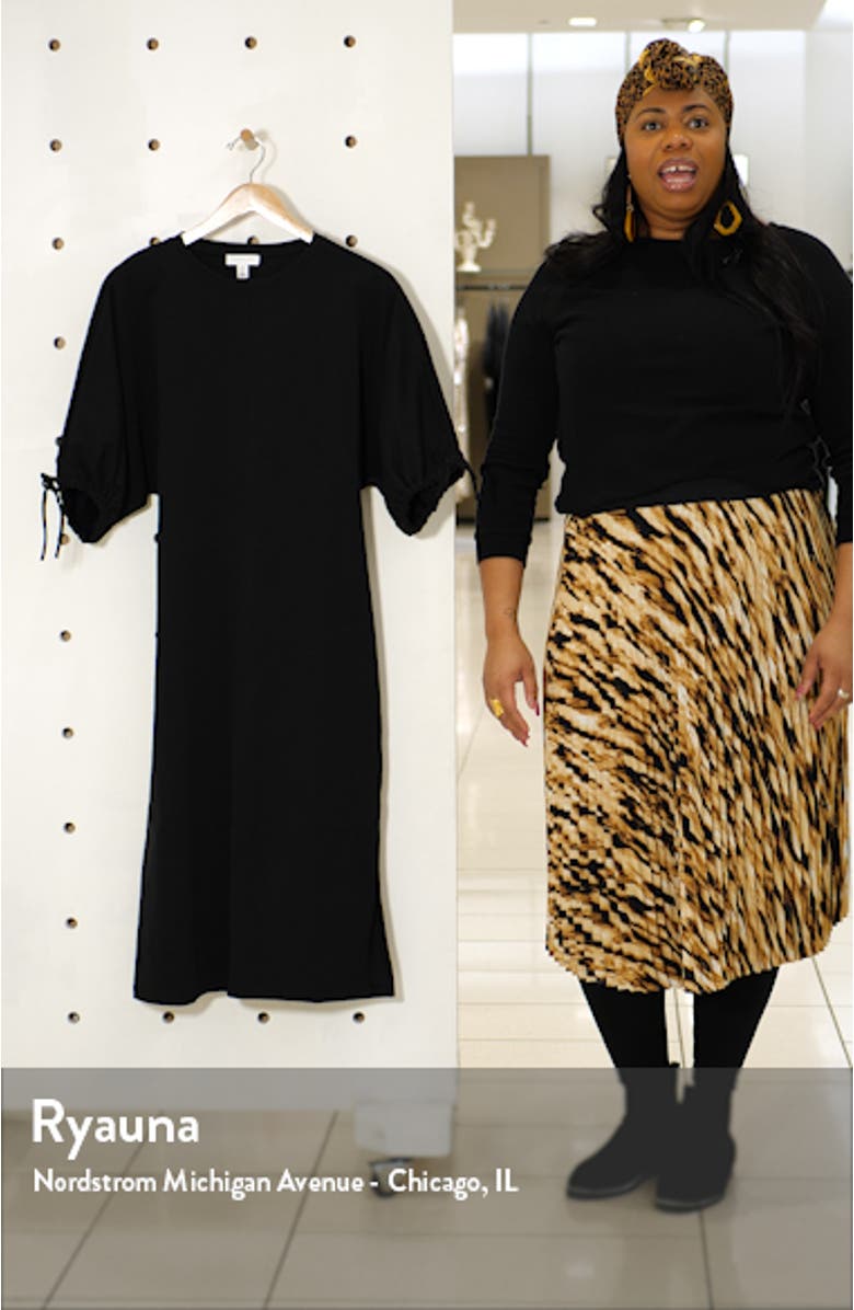 Drawstring Sleeve Midi Dress, sales video thumbnail