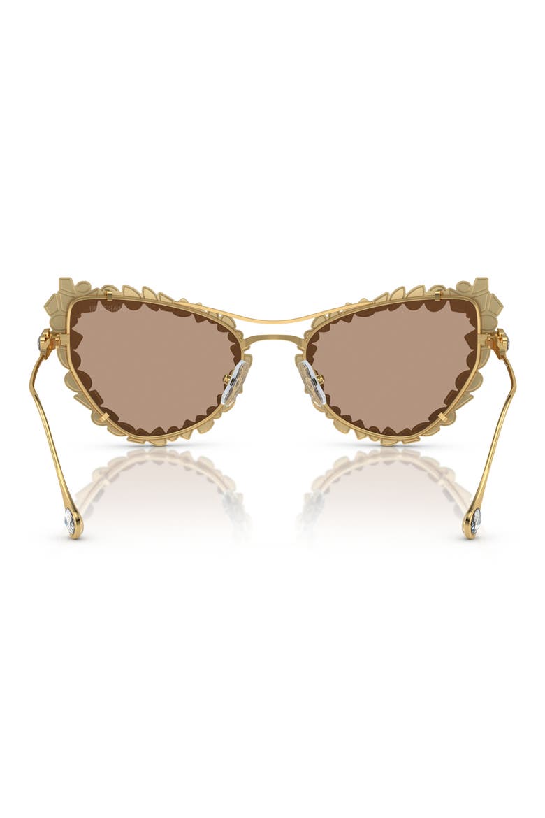 56mm Butterfly Sunglasses, Alternate, color, GOLD/ CLEAR/ LIGHT BROWN