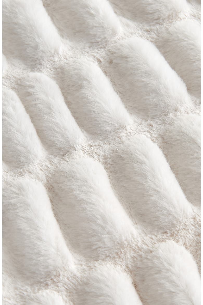 Faux Fur Reversible Throw Blanket, Alternate, color, WHITE