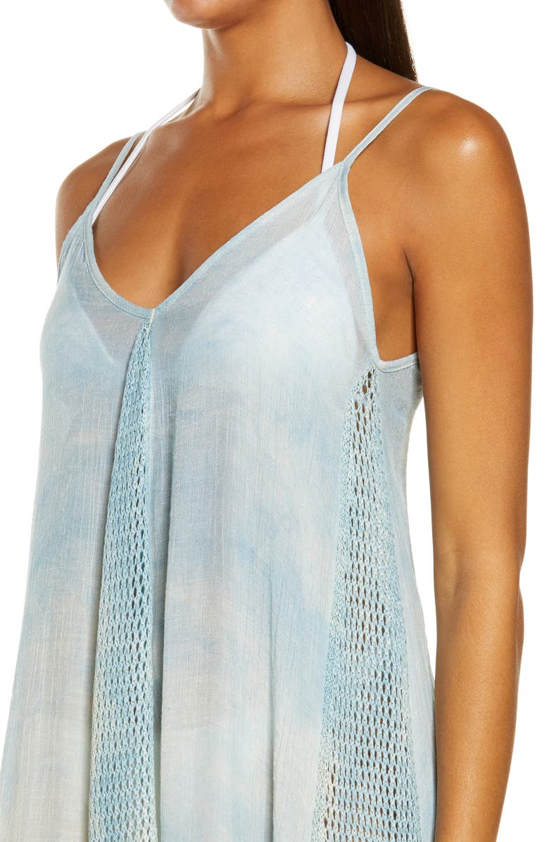 Elan Crochet Godet Cover-Up Maxi Dress, Alternate, color, 