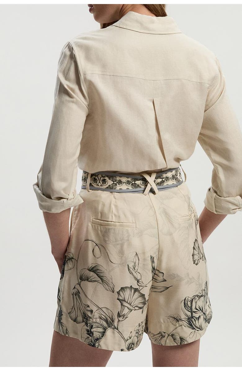 Karen Millen Placed Print Short With Belt, Alternate, color, Mono