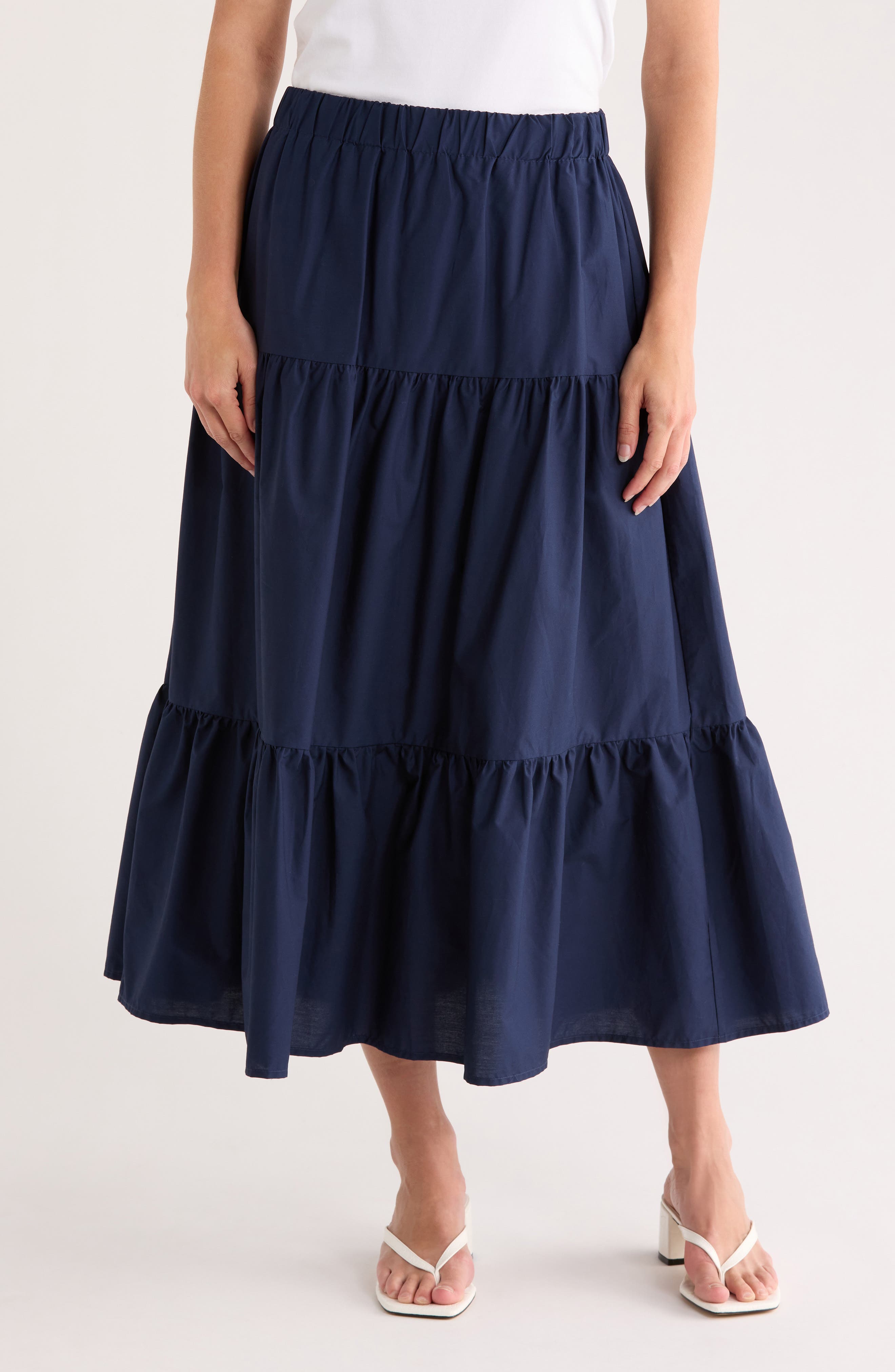 Sanctuary Tiered Cotton Poplin Skirt