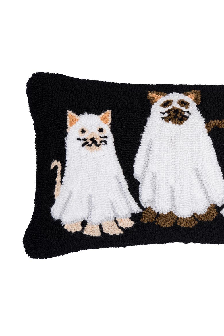 Ghost Pets Throw Pillows, Alternate, color, Black