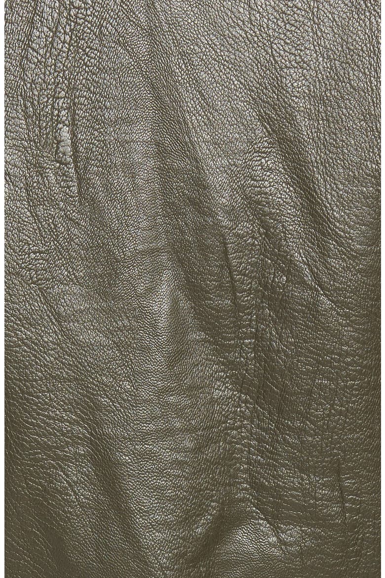 Faux Leather Jacket with Faux Fur Collar, Alternate, color, OLIVE