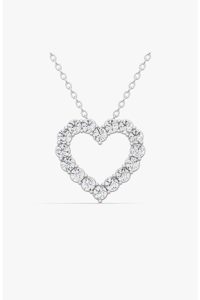 14K Gold 0.75 ct with Lab Diamonds Sereia's Heart Pendant, Main, color, White Gold