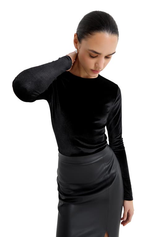 Marcella Ansley Velvet Top In Black