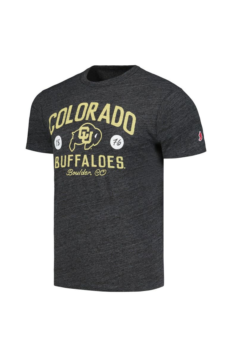 LEAGUE COLLEGIATE WEAR Men's League Collegiate Wear Heather Charcoal Colorado Buffaloes Bendy Arch Victory Falls Tri-Blend T-Shirt, Alternate, color,