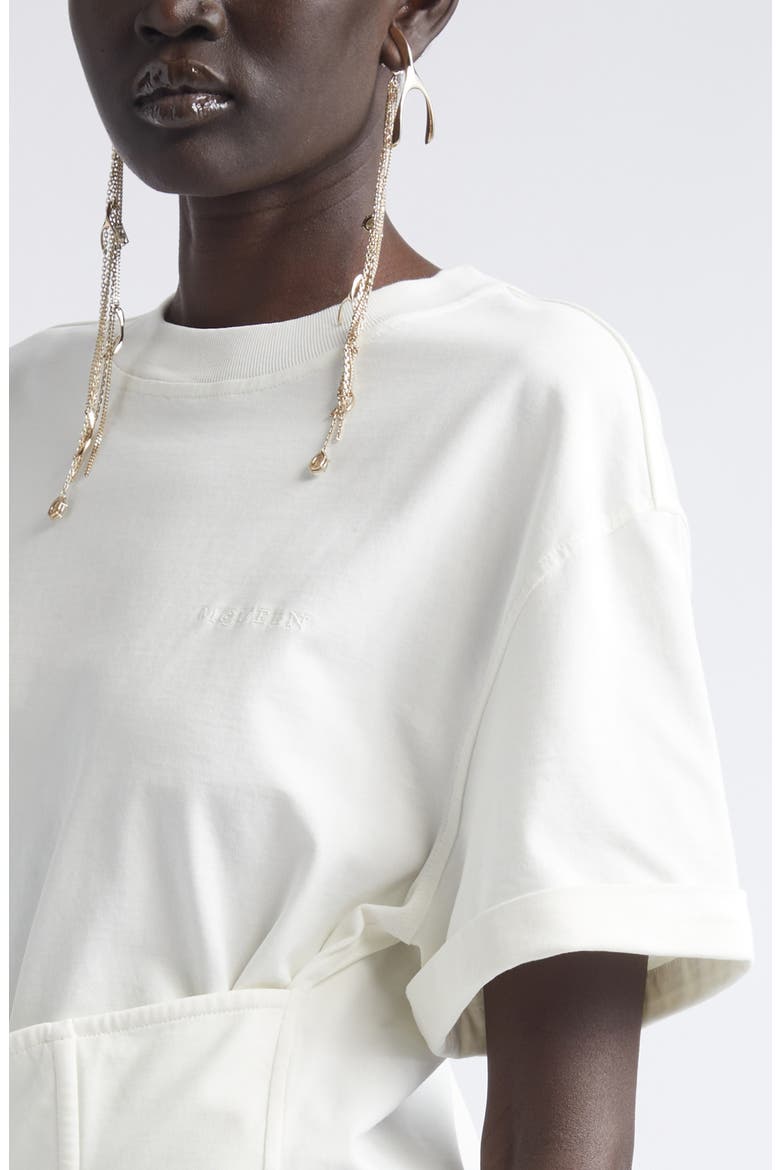 Cotton Jersey Corset T-Shirt, Alternate, color, LIGHT IVORY