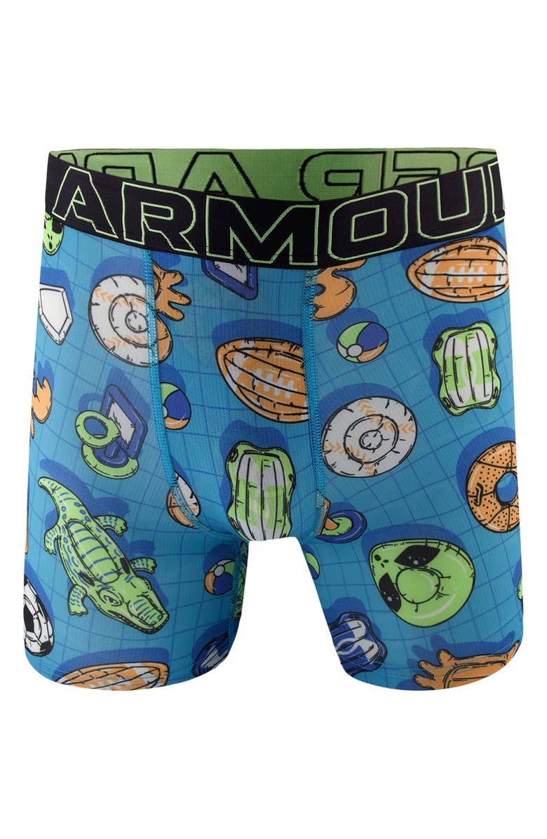 Under Armour Kids' Assorted 3-Pack UA Performance Tech<sup>™</sup> Mesh Boxer Briefs, Alternate, color, Lumos Lime
