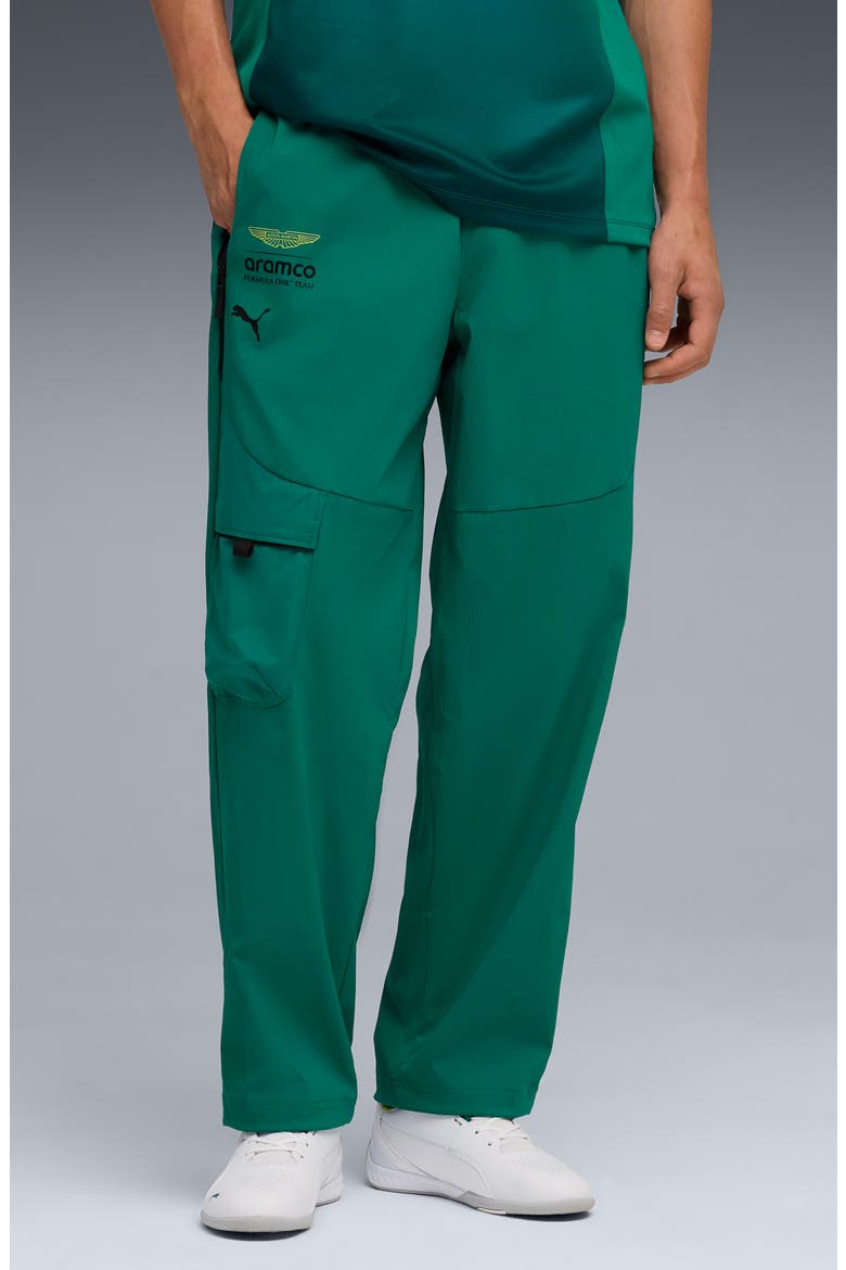 x AMF1 PUMATECH Water Repellent Stretch Nylon Cargo Pants, Main, color, GREEN LUX