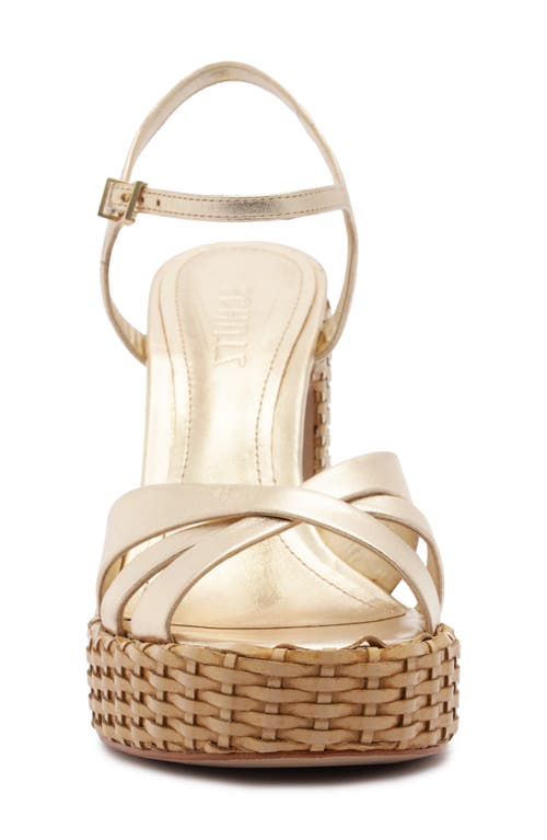 Shop Schutz Keefa Woven Platform Sandal In Platina