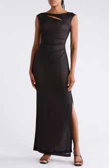 Cutout Textured Column Gown