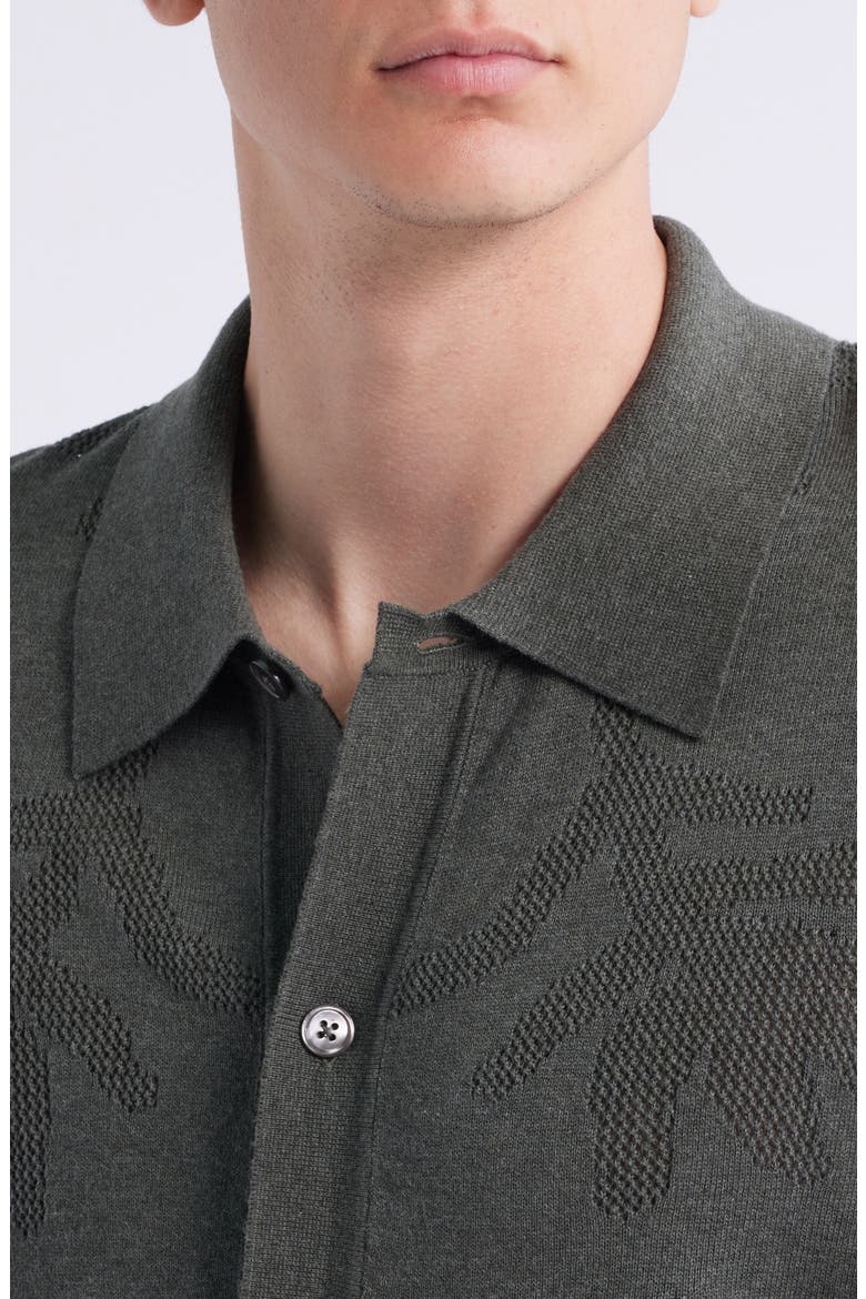 Thor 6686 Short Sleeve Organic Cotton Polo Cardigan, Alternate, color, CROC GREEN