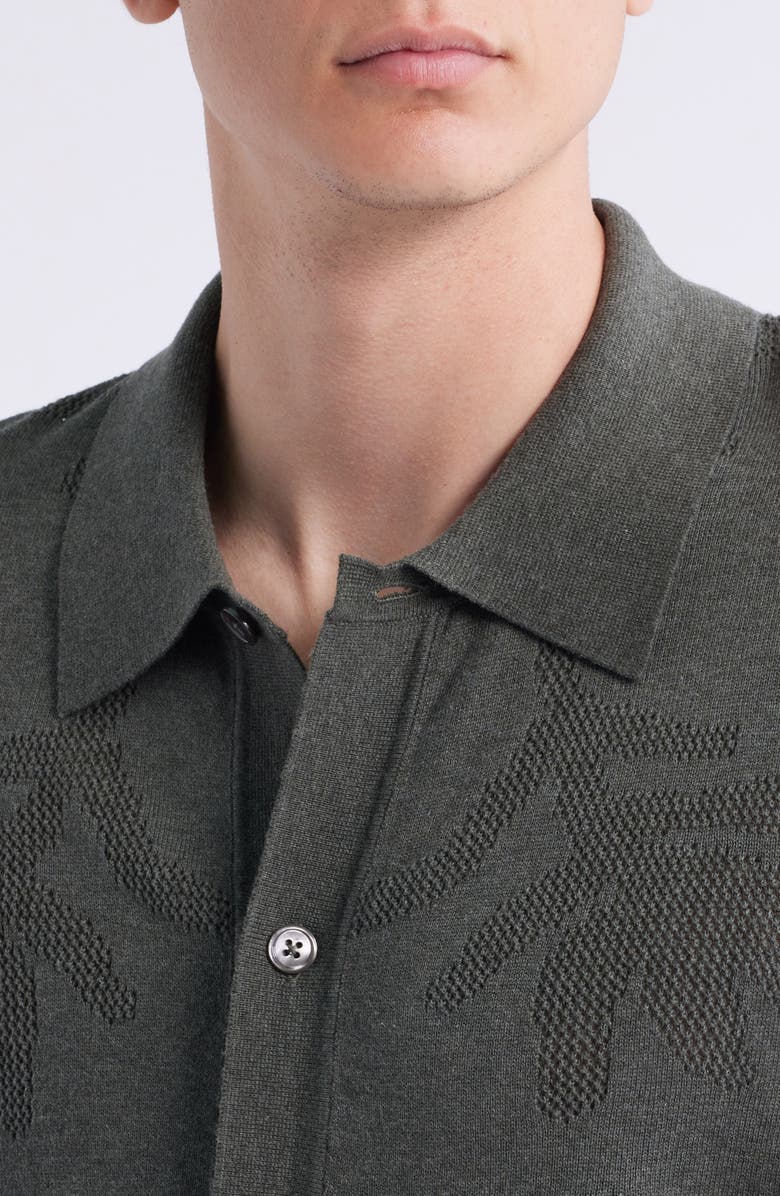 NN07 Thor 6686 Short Sleeve Organic Cotton Polo Cardigan, Alternate, color, Croc Green