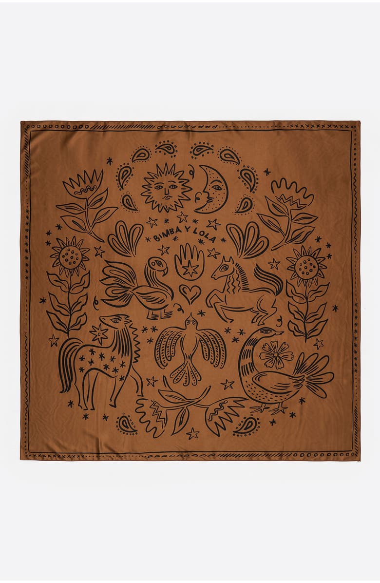 Bimba y Lola Two-Tone Esoteric Scarf, Main, color, Brown