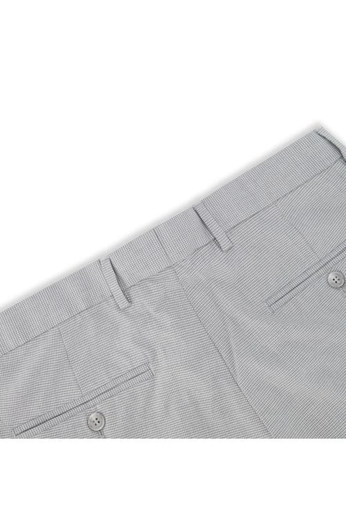 Victor Emmanuel Vince Flat Front Small Check Stretch Dress Pants