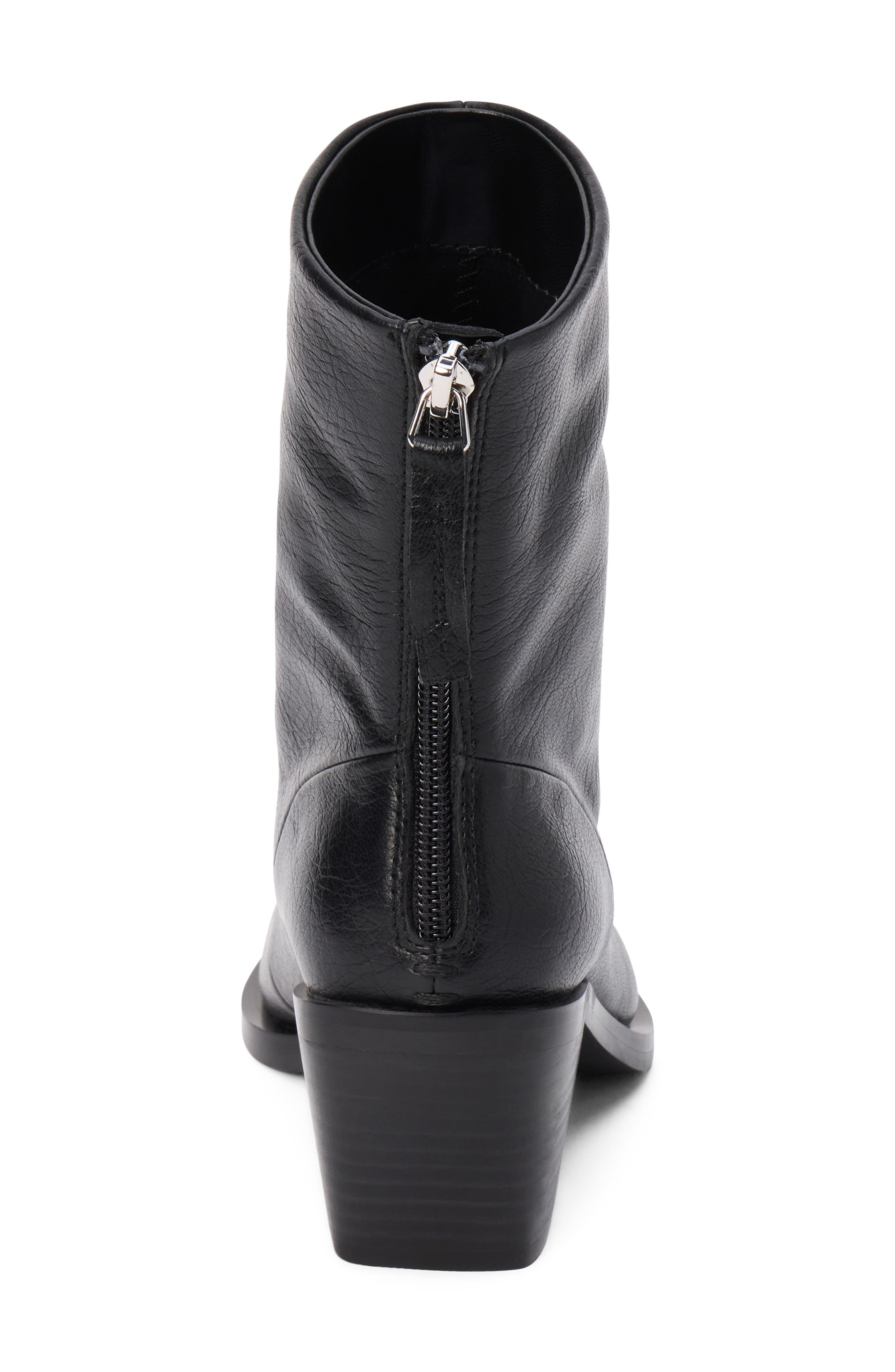 Matteo Croc Embossed Faux Leather Boot, Alternate, color, BLACK