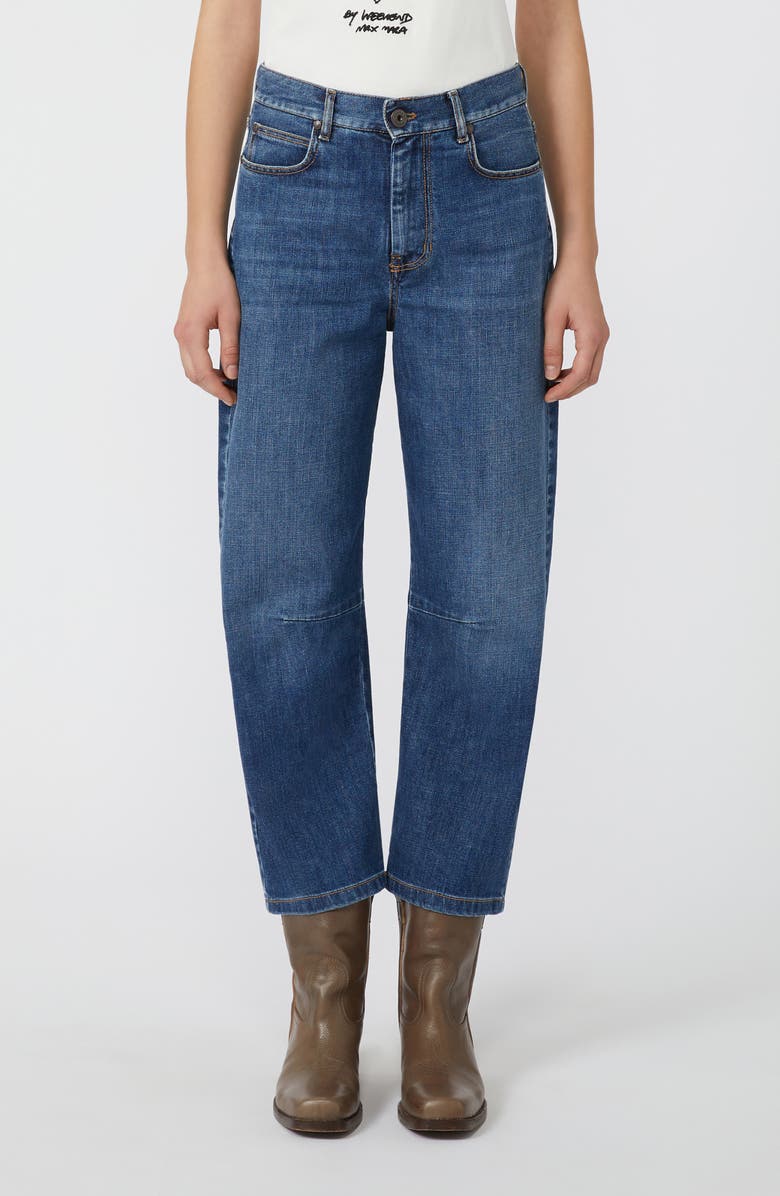 Weekend Max Mara Caprile Tapered Crop Jeans, Main, color, Navy