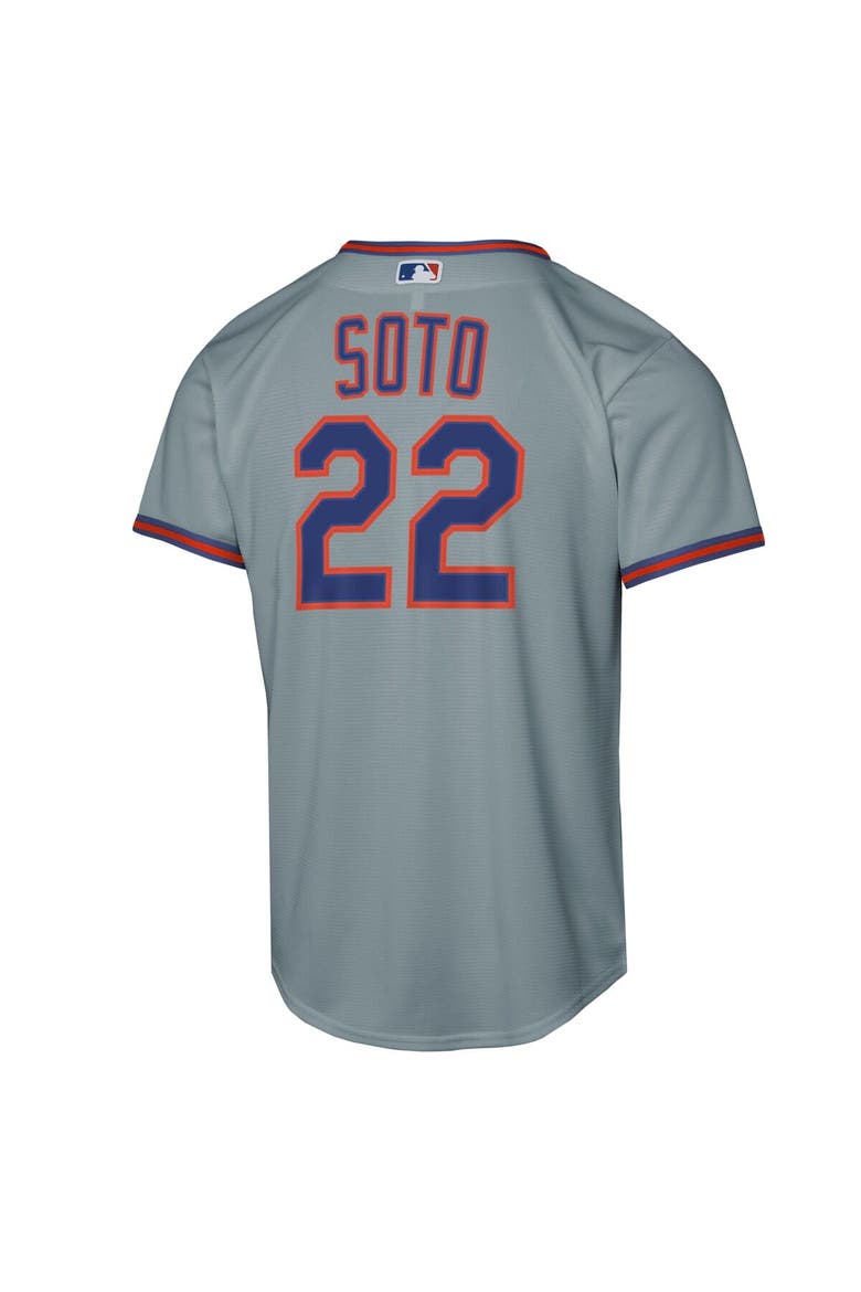 Youth Nike Juan Soto Gray New York Mets Road Replica Jersey, Alternate, color, Gray