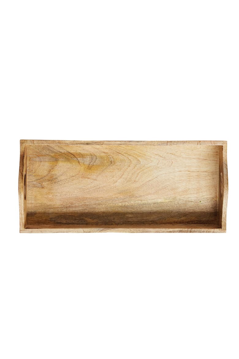 Rectangle Mango Wood Trays, Set of 2, Alternate, color, Brown